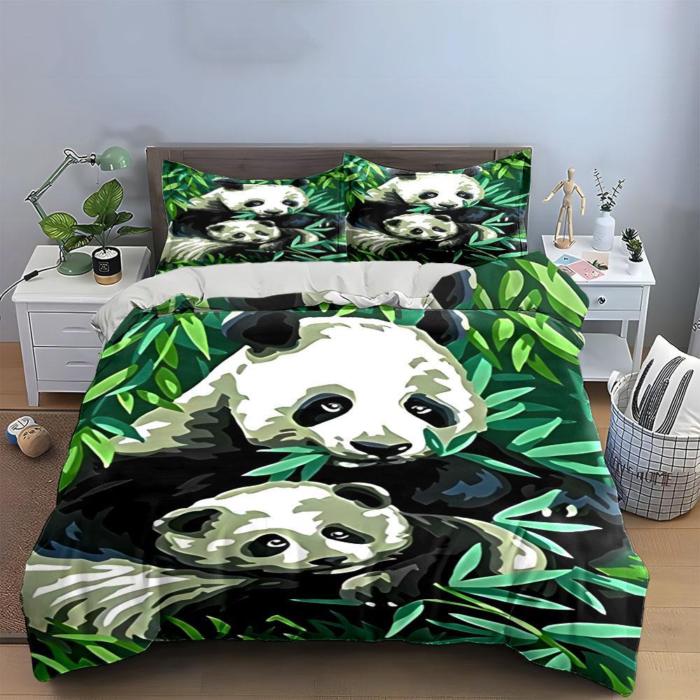 Pandas Surrounded by Bamboo. Bedding Sets Duvet Cover Sets Duvet Covers Pillowcases(1*Duvet Cover 2*Pillowcases Without Duvet Insert)