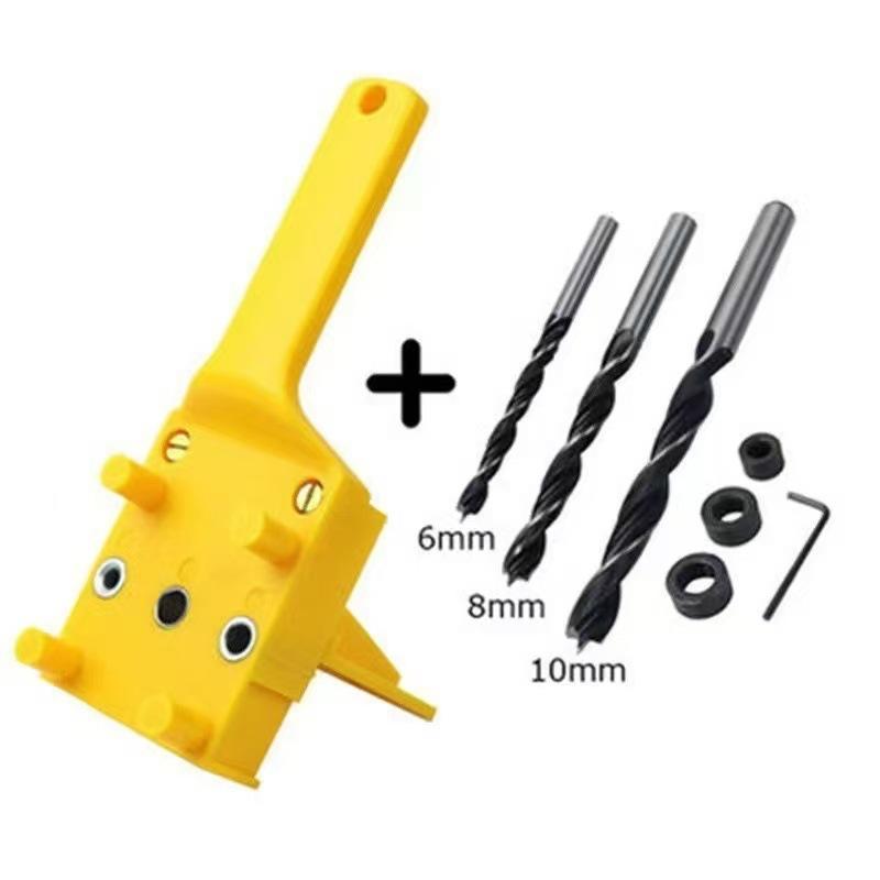 For Carpentry Straight Hole Locator Clamp Woodworking Dowel Handheld Drill Guide And Hole Saw Tool 6/8/10Mm Drill Bit