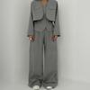 2025 Spring New Cross-border European and American Women's Suit Solid Color Wide-leg Pants Temperament Commuter Fashion Suit
