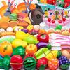 Fun Pretend Play Cut Toy Set - Kids Kitchen Vegetables & Fruits