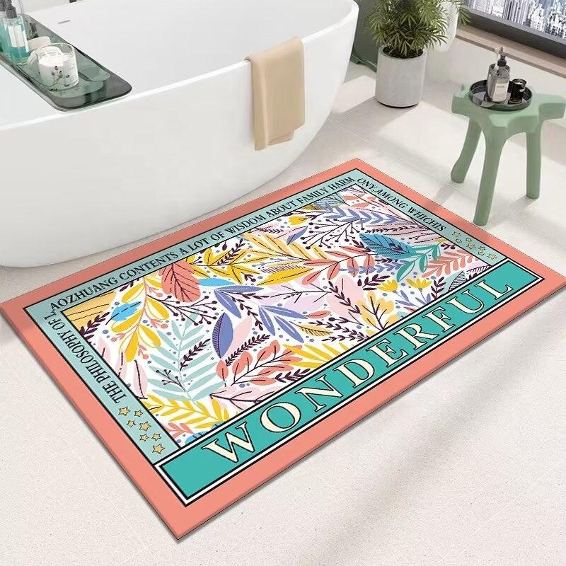 Personalized Non slip Comfortable Bath Mats Made to Order for Bathroom Decor Crystal Velvet Shower Carpet