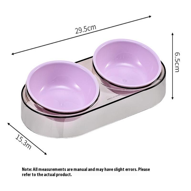 Durable Elevated Dual Bowl Feeder Raised Pet Feeding Station With Non-Slip Stand Easy Feeding For Cats & Small Dogs Water Bowl