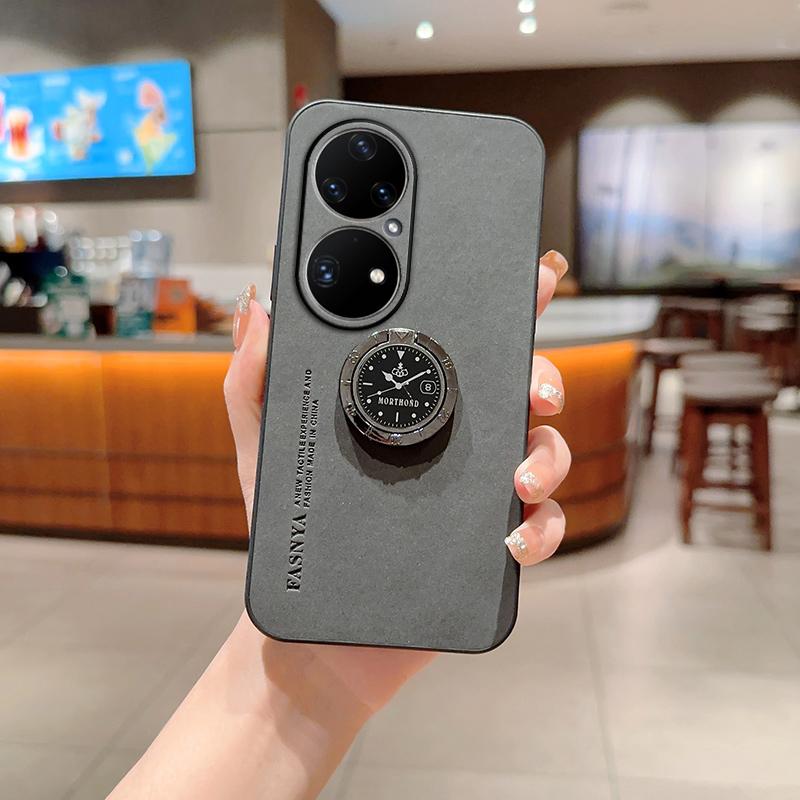 Для Huawei P50 Pro Чехол Роскошный Магнитный Автомобильный Держатель Кольцо Кожаный Чехол для Телефона Для Huawei P 50 P50Pro Камера Ударопрочная Задняя Крышка For P50