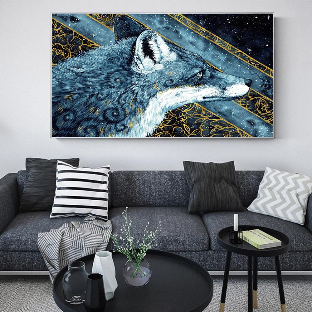 Animal Dark Beast Wolf Tiger Lion Bear Prints Poster Canvas Painting Modern Wall Art Pictures For Living Room Bedroom Home Decor