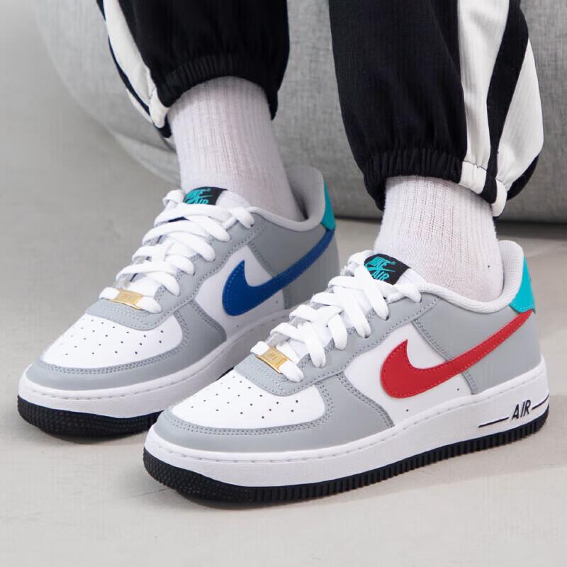 Nike Air Force 1 LE GS Grigio Rosso Blu Scarpe da Ginnastica Bambino Bianco Rosso Università HF0743-161