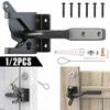 1/2Pcs Self-Locking Gate Latch Carbon Steel Automatic Gravity Lever Fence Gate Latch with Spring Cable Pull for Wood Fence Gate