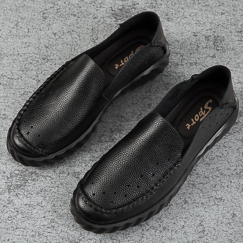 Fashion Classic Business Men's Formal Shoes Soft Soled Comfortable Loafers Summer Breathable Versatile Men's Genuine Leather Shoes