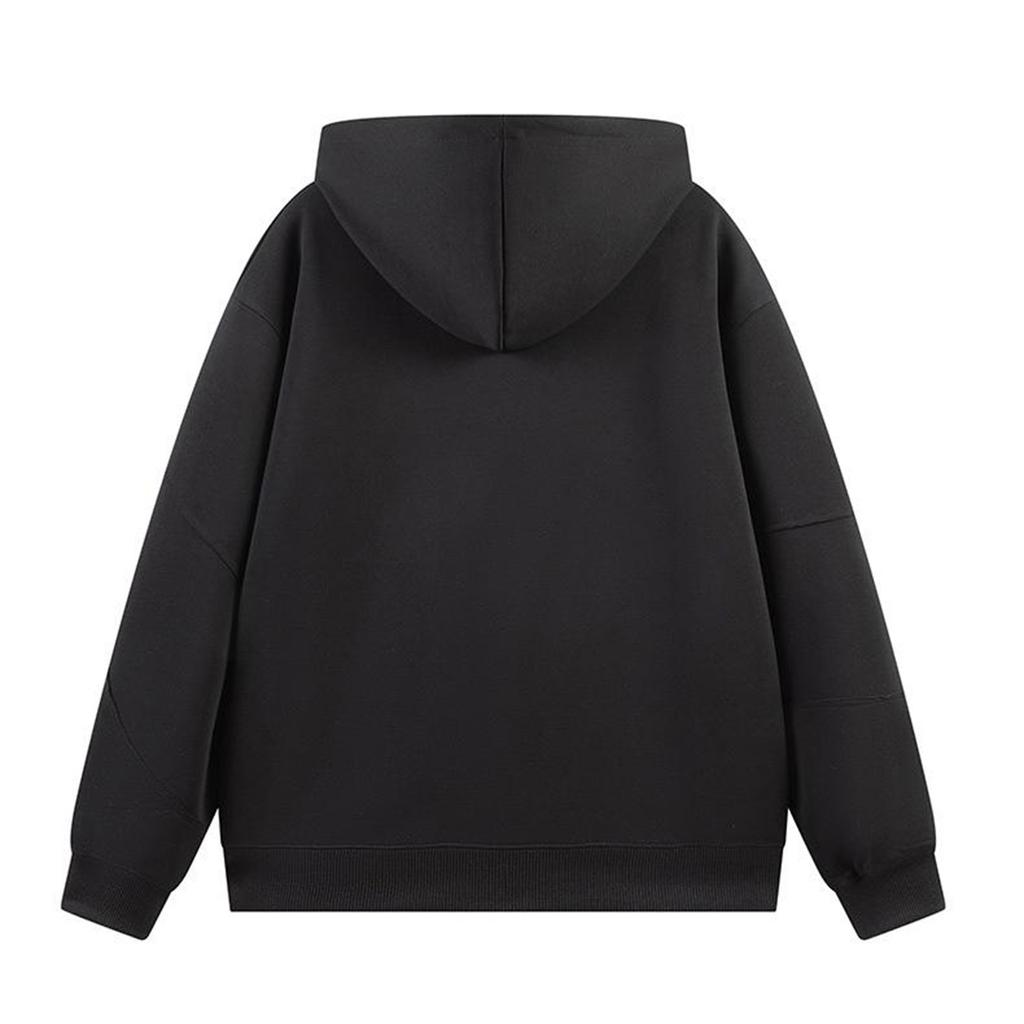 Men's Solid Color Plush Sweatshirt Hoodie Men's Sports Large Size Casual Sweatshirt