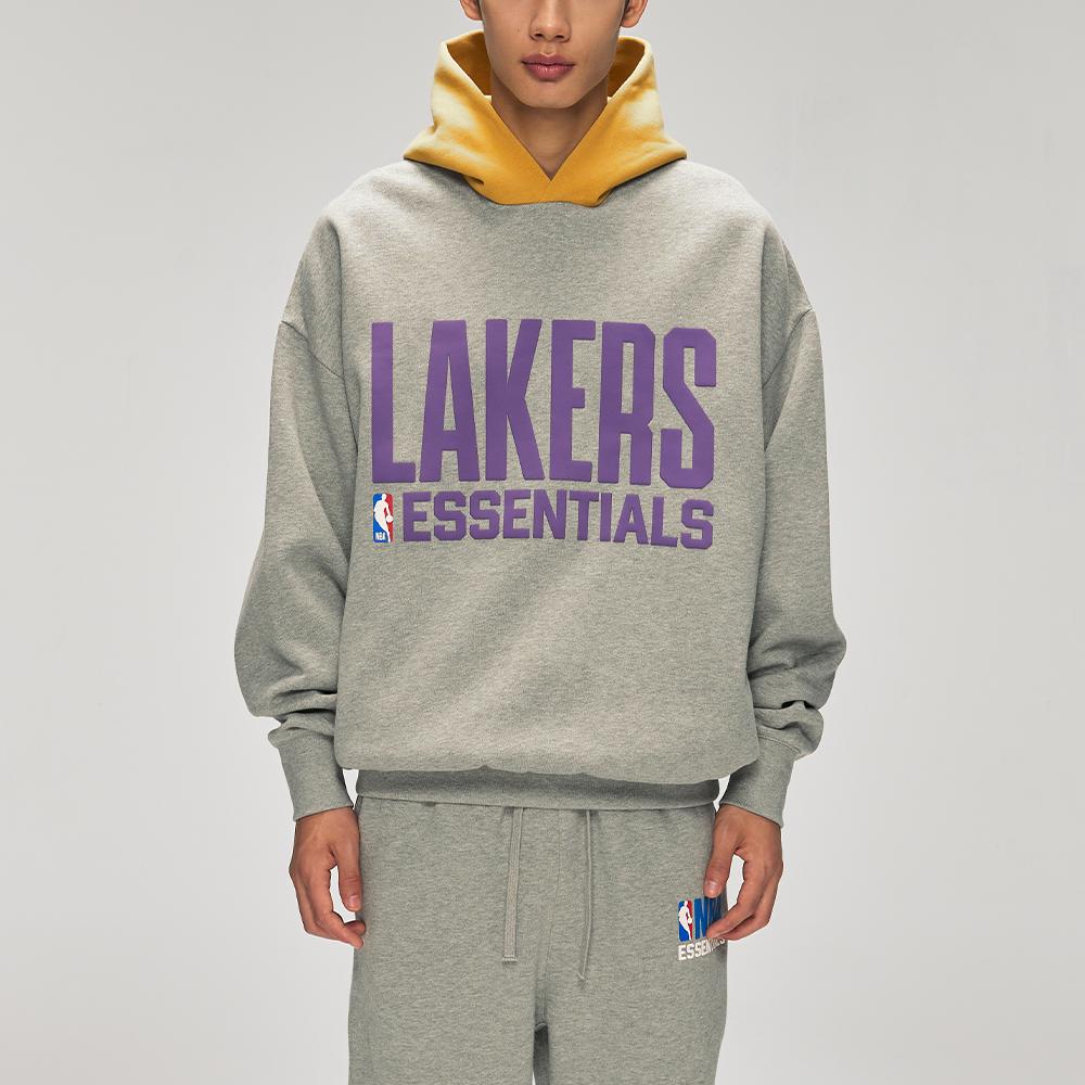 Fear of God Essentials Felpa Sportiva X NBA Lakers Grigio Melange Cemento/Canyon Uomo Top Grigio 192NB256405F