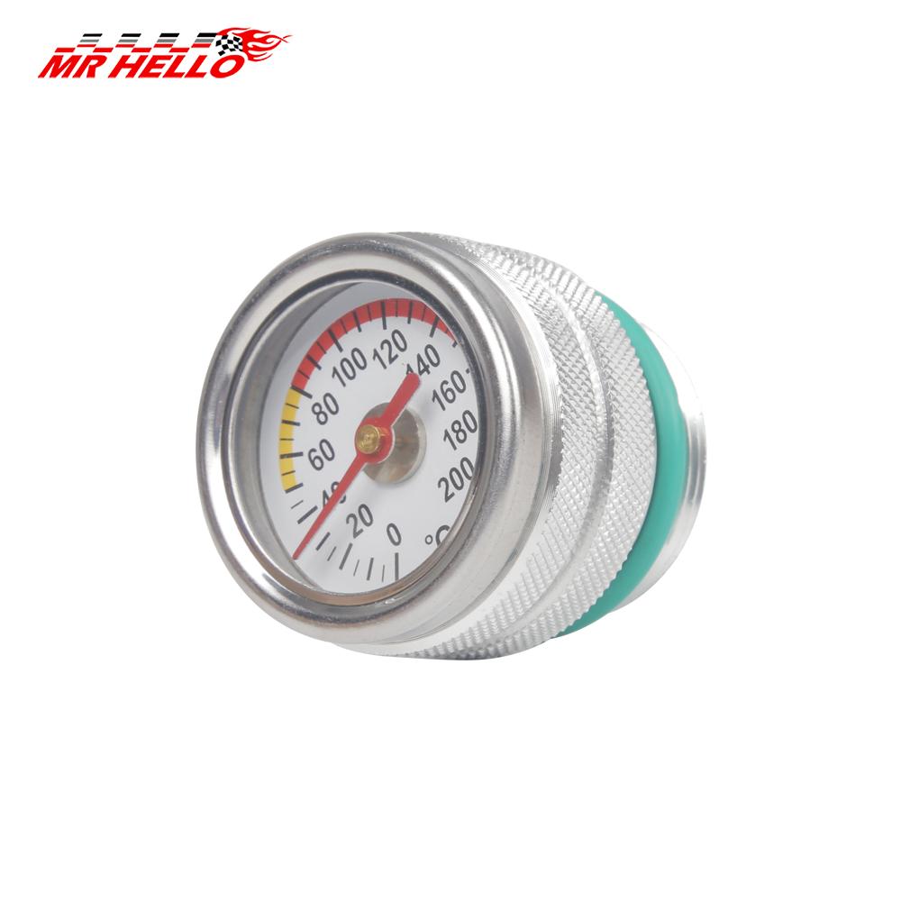 M30x1.5 Motorcycle Engine Temperature Gauge Oil Cap Tank Temperature Gauge For Kawasaki 650 KLR 1987-1998 серебряный