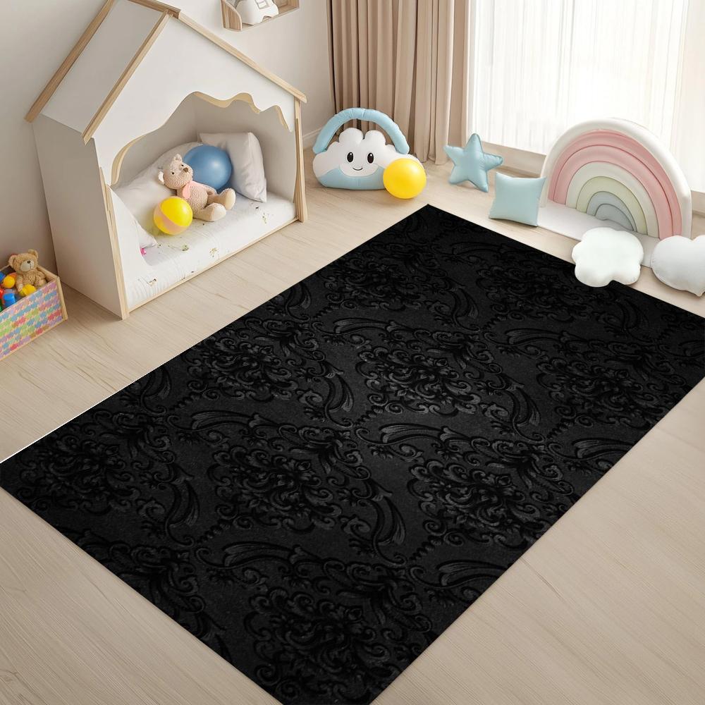 Vine Skeleton Printed Carpet Retro Ethnic Style Patterned Carpet Anti Slip Entrance Door Mat Living Room Bedroom Decoration Rug