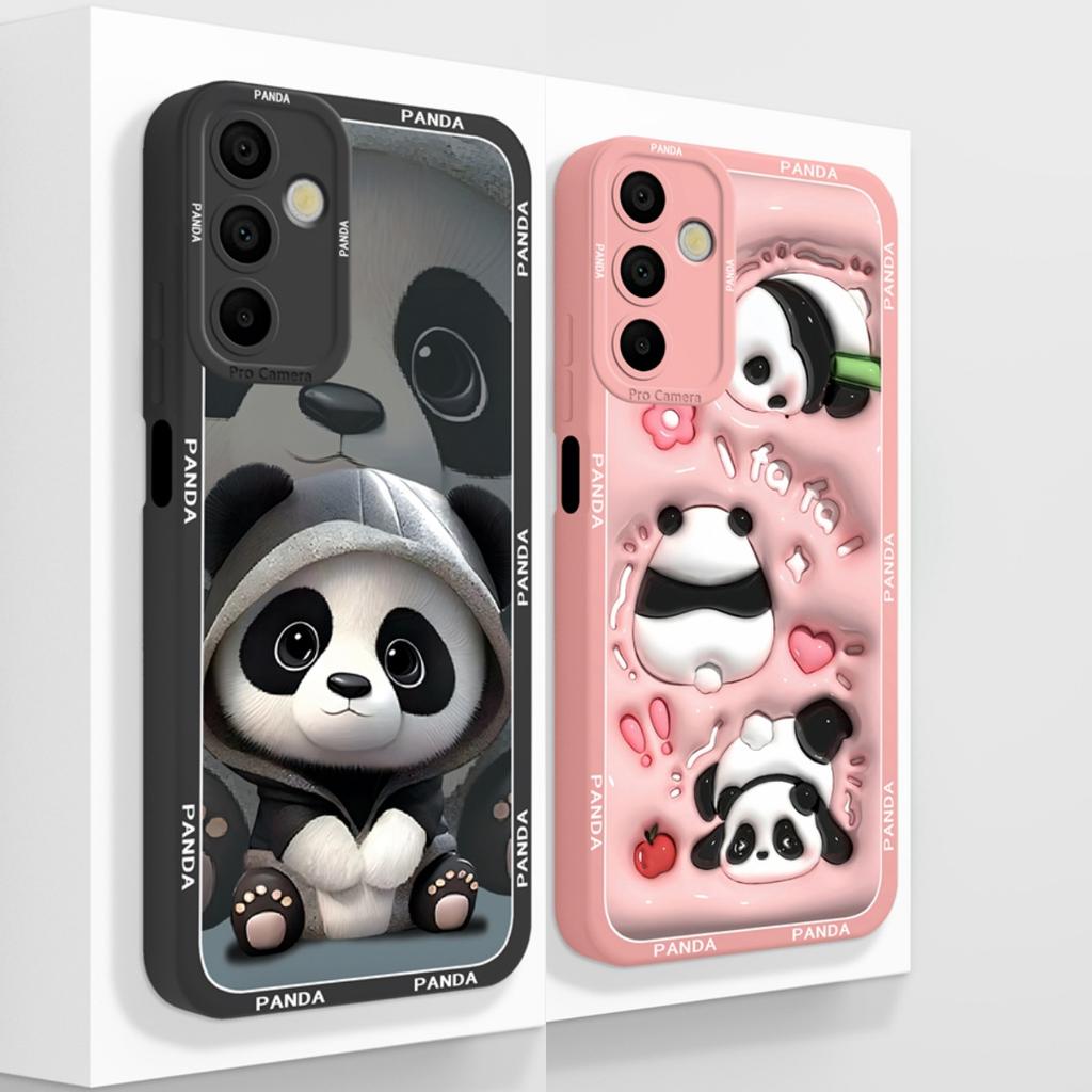 Case For Samsung A15 A 15 Cute Panda Soft Cover For Galaxy A15 Phone Cases Anti Drop Liquid Silicone High Quality Back Protector