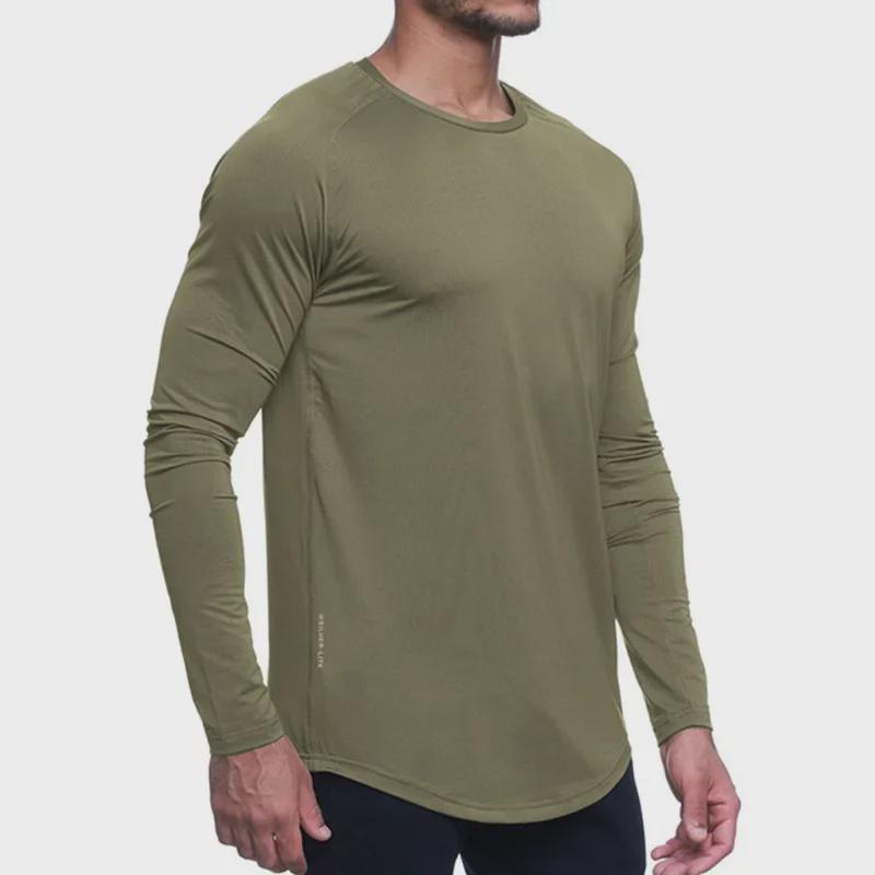 Men's Quick-Dry Mesh Raglan Long-Sleeve T-Shirt - Versatile for Spring & Autumn Fashion