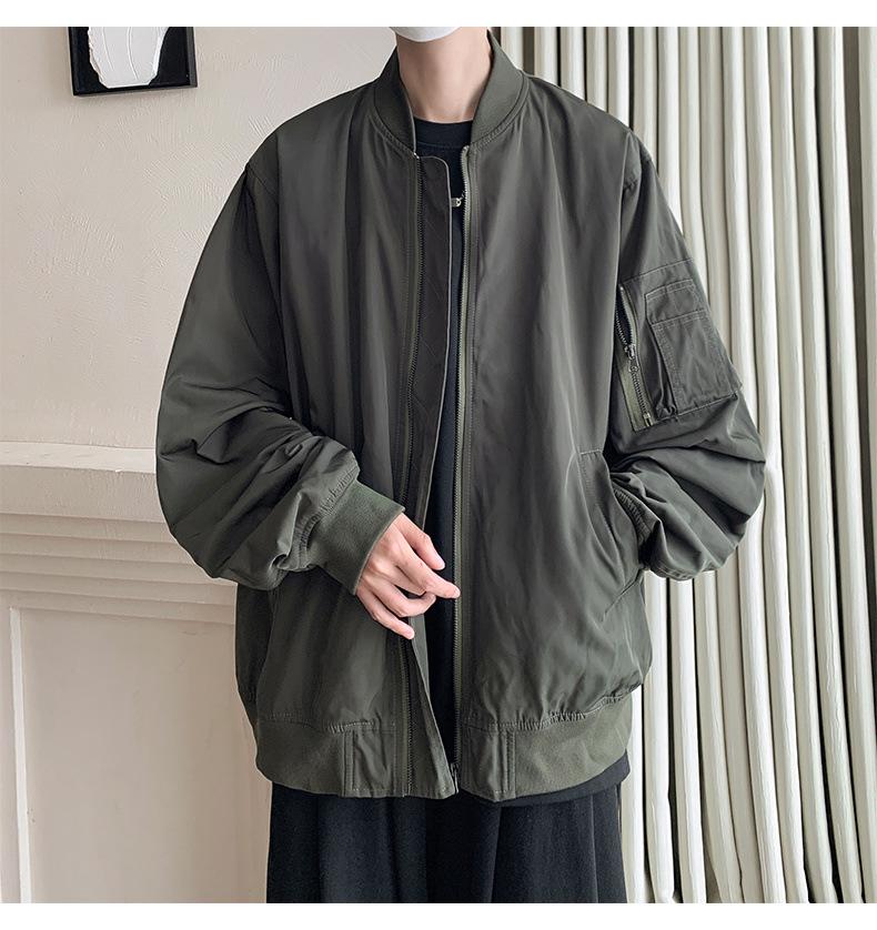 2026 Men's Versatile Casual Plus Size Stand-up Collar Jacket - Loose, Comfortable, American High Street Style for Autumn and Winter