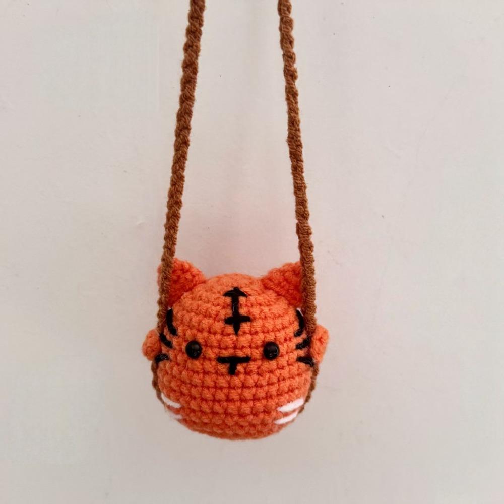 Handmade Knitted Hanging Decor Duck Chick Car Decoration Mini Knitting Ornament Birthday Gift