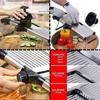 Adjustable Stainless Steel Mandolin Slicer with Foldable Non-Slip Base
