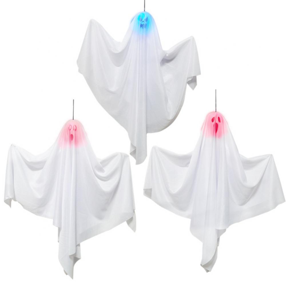 Halloween Ghost Hanging Decorations Halloween Hanging Light Up White Flying Ghosts Tree Window Wall Scary Ornament 65*60cm