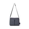 Koopman Nylon Shoulder Bag with Double Pocket Design, Lightweight, Gray, MHLH5FS1, Women's