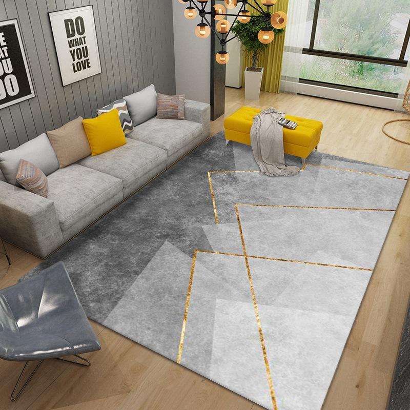 Living Room Geometric Carpet Floor Mat Modern Black Fashion Lines Living Room Carpet