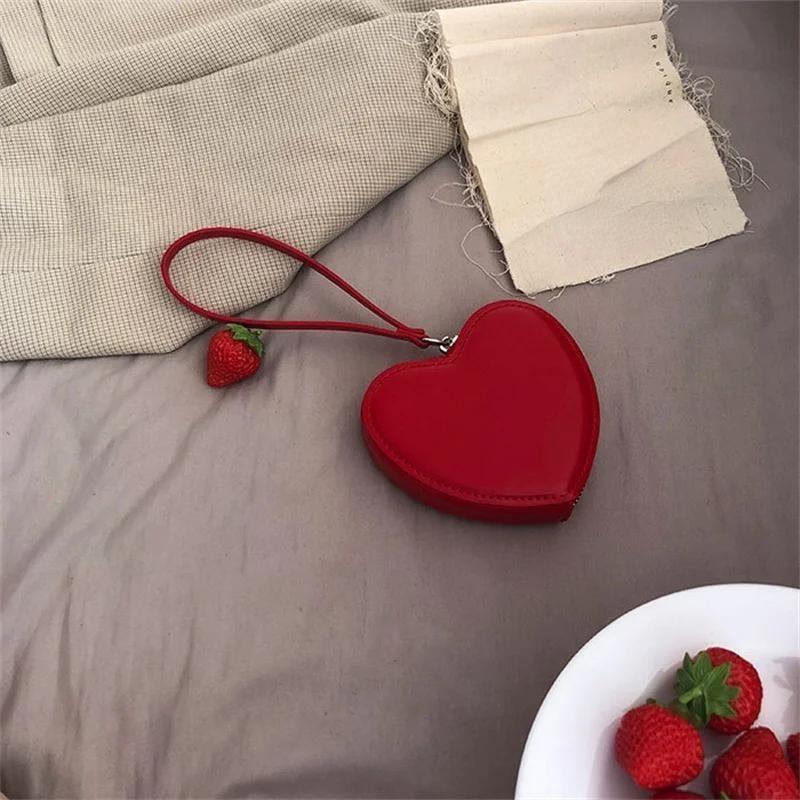 Womens Wallets for Women Purses for Girls Kawaii PU Leather Heart Bag