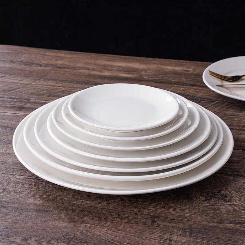 Pure White Round Ceramic Dinner Plates