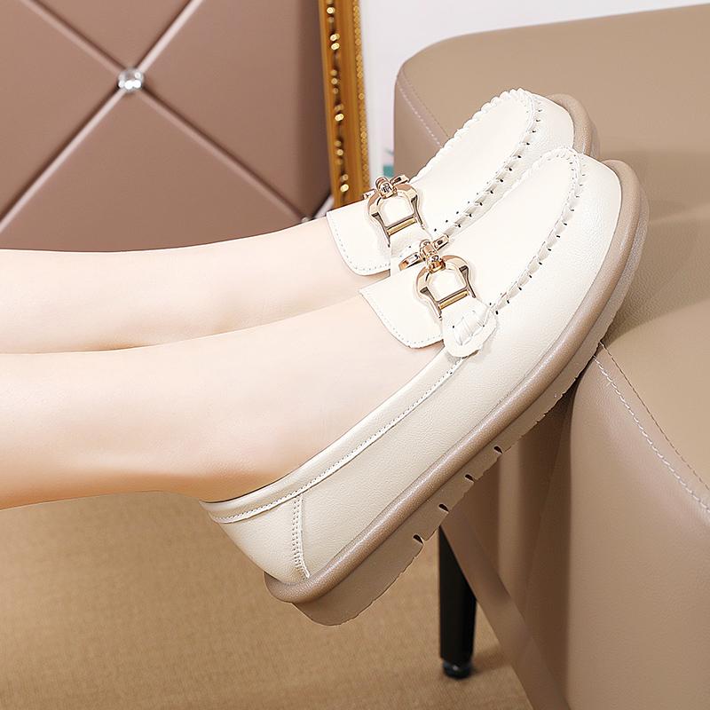 Fashion Round Head Women Casual Designer Women's Casual Shoes Flat Non Slip Lightweight Comfortable Set Wear Loafer Womens Single Shoes