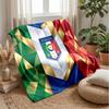 Italy Football Printed Flannel Blanket Skin Friendly Warm Decorative Throw for Indoor Couch Bed Daily Use