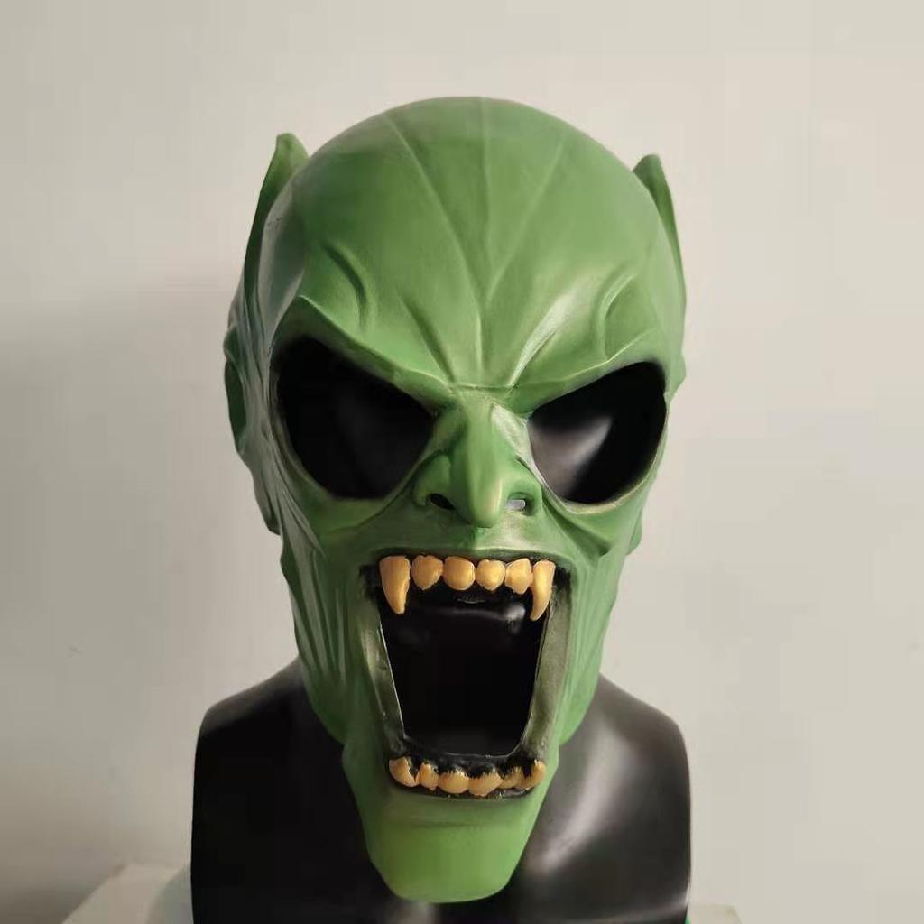 Green Demon Mask Latex Green Villain Mask Spider-Man No Way Home Marvel Villain Face Mask Green Goblin