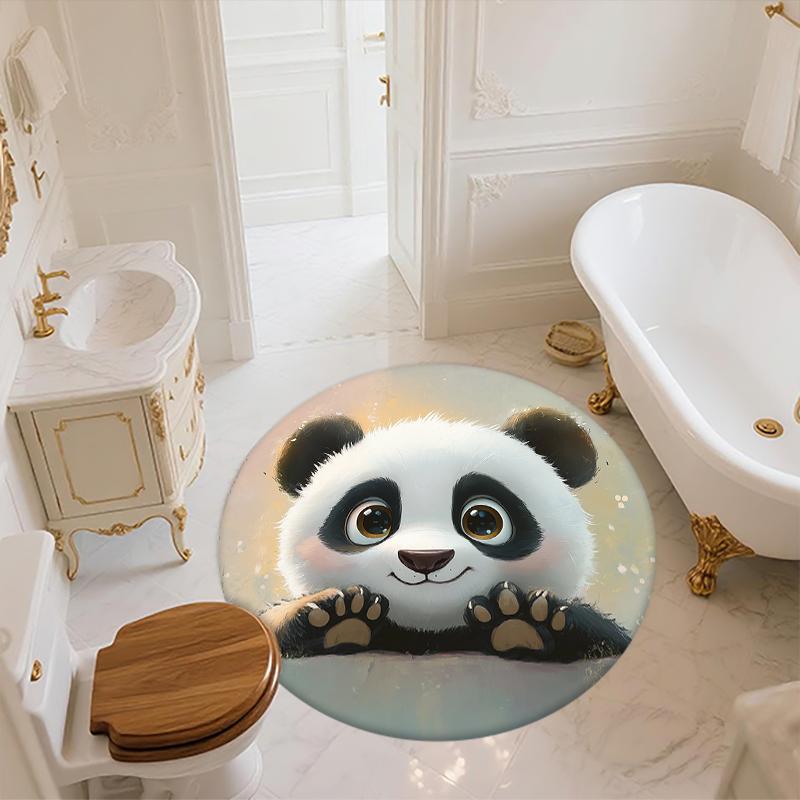 Panda close-up pattern round rug,Carpet Rug for Living Room Bedroom  Playroom ,Non-slip Floor Mat,Holiday Gifts and Birthday Gifts.