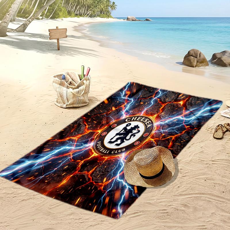 Chelsea FC Printed Beach Towel Quick Dry Soft TowelPortable Large Rectangular Beach Blanket for Travel Swimming Pool