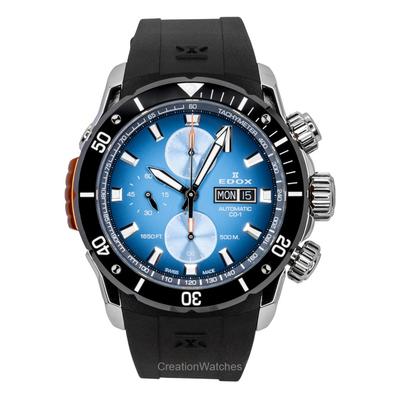 CO-1 Chronographe Bracelet Caoutchouc Cadran Bleu Montre de Plongée Automatique 01128-3NOCA-BUIDN 500M Montre Homme