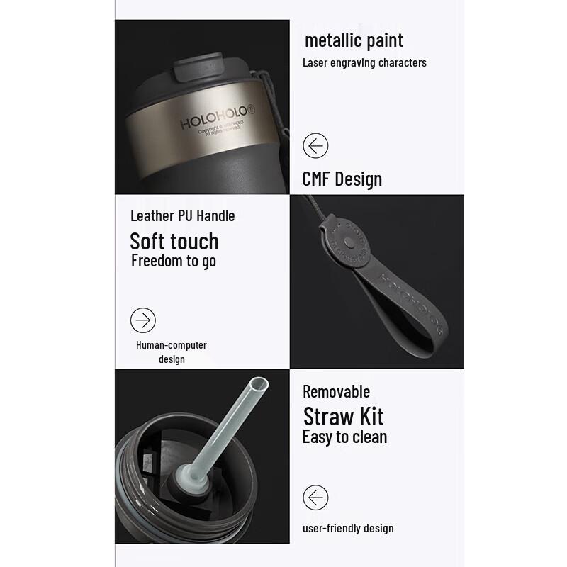HOLOHOLO Izolovaný hrnek na kávu s keramickou vložkou, 500 ml