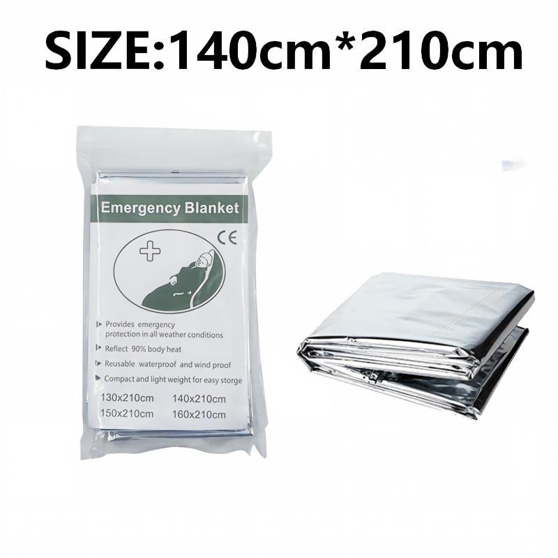 Emergency Thermal Poncho Blanket Lightweight Folding Water Resistant Windproof Sunshade First Aid Camping Mat Pad Cover