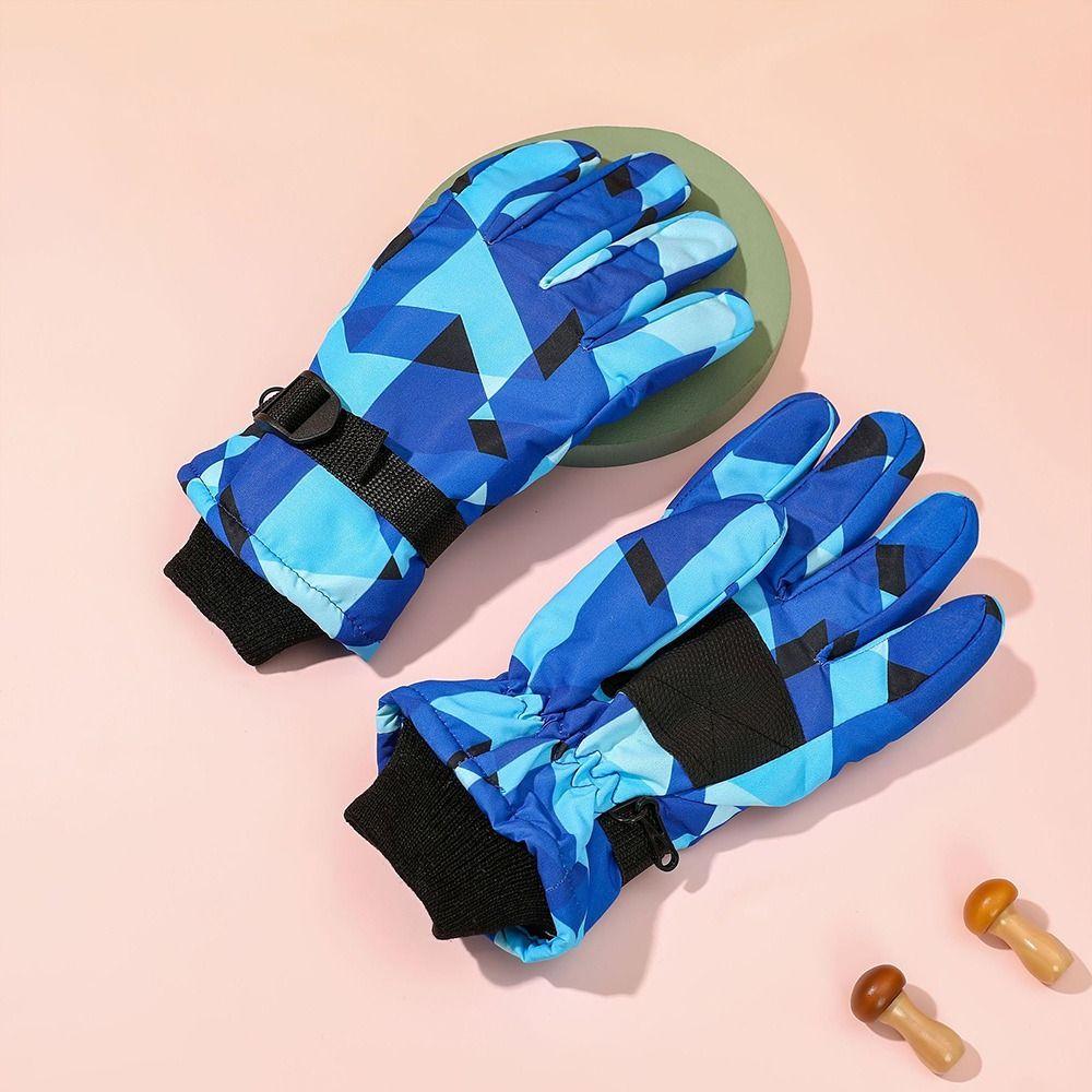 Warm Children Ski Gloves Non-slip Kids Winter Mittens Cute Snow Gloves  Ski