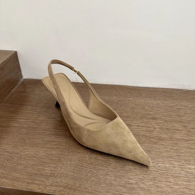 

Французский леопардовый принт туфли на высоком каблуке сумка голова сандалии туфли феи 2025 новый весенне-летний темперамент остроносые одинарные туфли 42 хаки