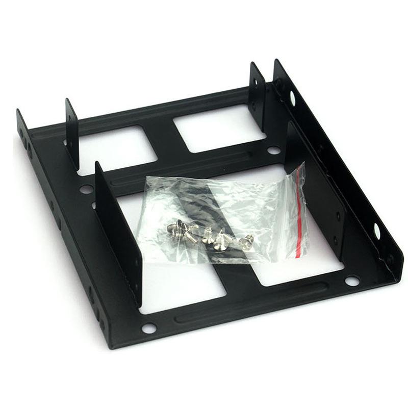 

2.5 To 3.5 Inch Hard Disk Bracket Hard Drive Dual Desktop SSD Mounting Bracket Internal Adapter чёрный