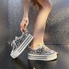 Women's Canvas Shoes  Spring and Autumn New Sequin Thick Sole Height Increasing Vulcanized Casual Running Women's Shoes