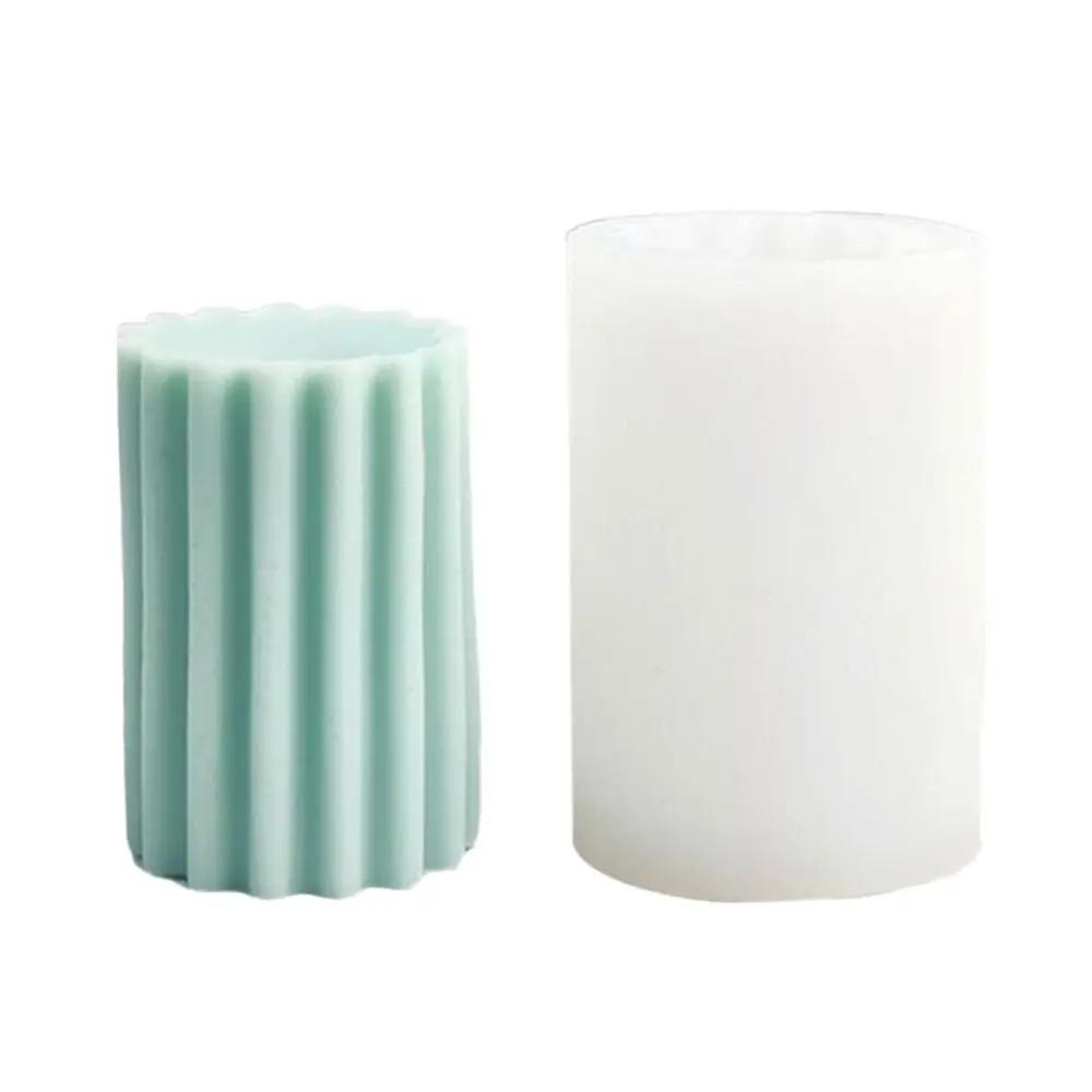 3D Cylinder Candle Mold DIY Silicone Candle Mold Cake Resin Molds 3D Art Wax Candle Making Mould Silicone Handmade Soap Molds