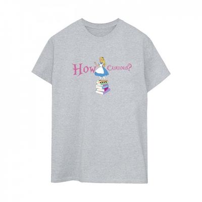 Womens/Ladies Alice In Wonderland How Curious Cotton Boyfriend T-Shirt