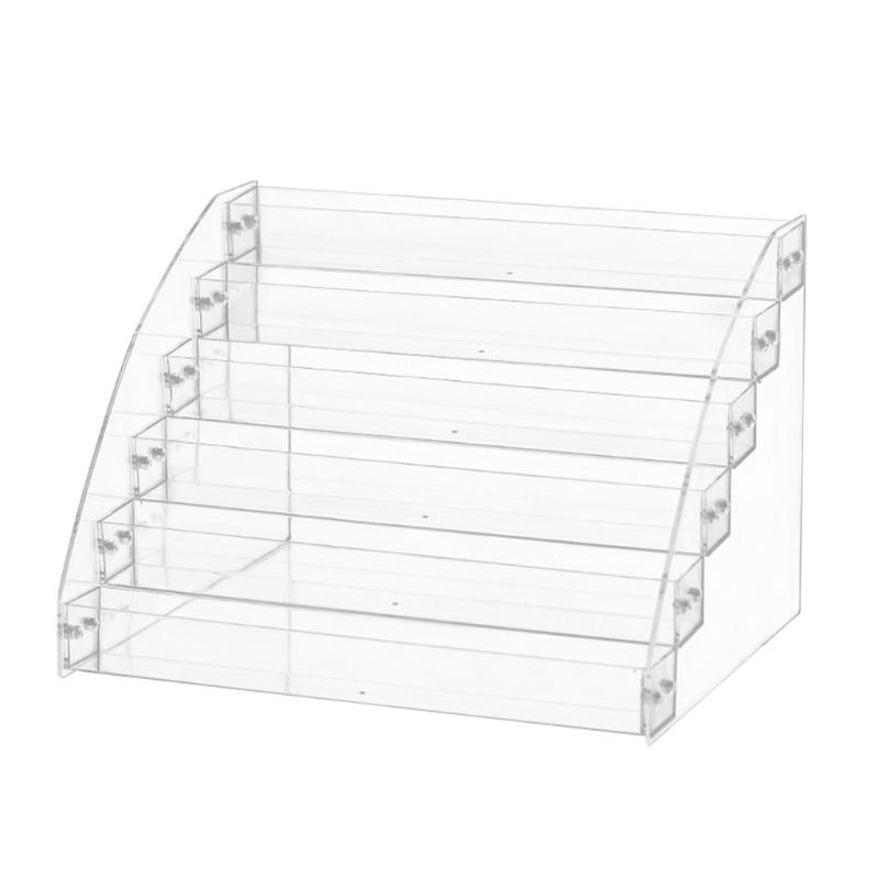 Nail Polished Holder with 6 Layers Clear Acrylic Display Shelf Brush Holder Space Saving Designs for Salon and Home Use