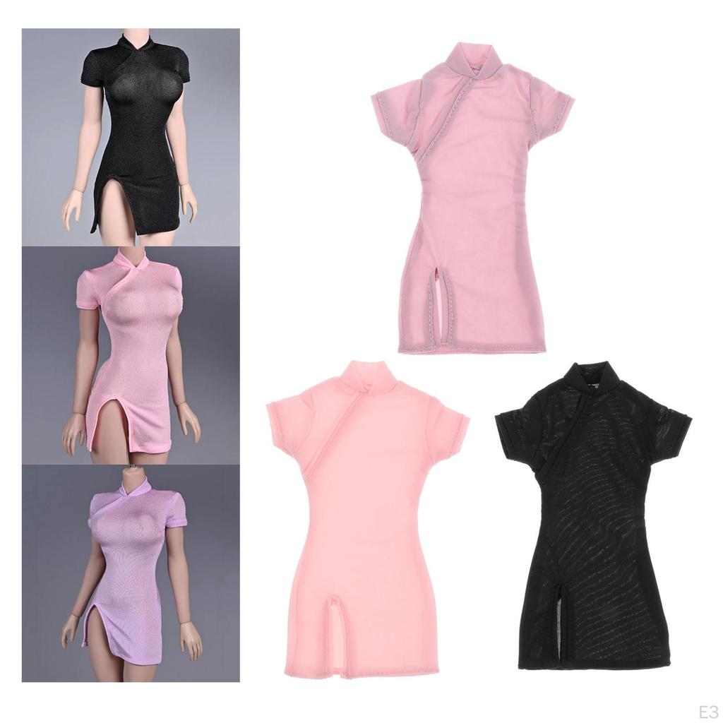 1/6 Scale Girl Cheongsam Dress Clothing Cosplay, Stylish ,Miniature Female Doll Outfit for 12''