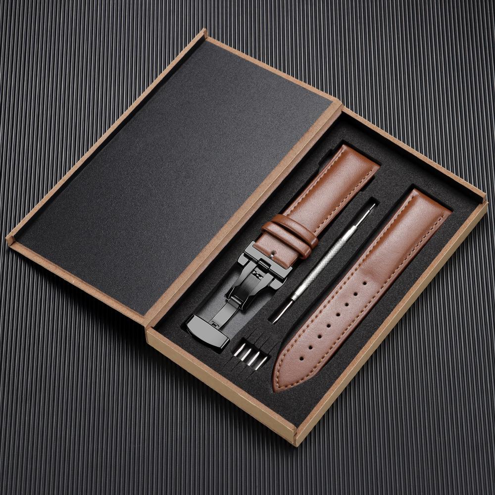 Echtes Leder Uhrenarmband 12/13/14/15/16/17/18/19/20/21/22/23/24mm Armbänder Herren und Damen Business Armbanduhr Armband mit Box
