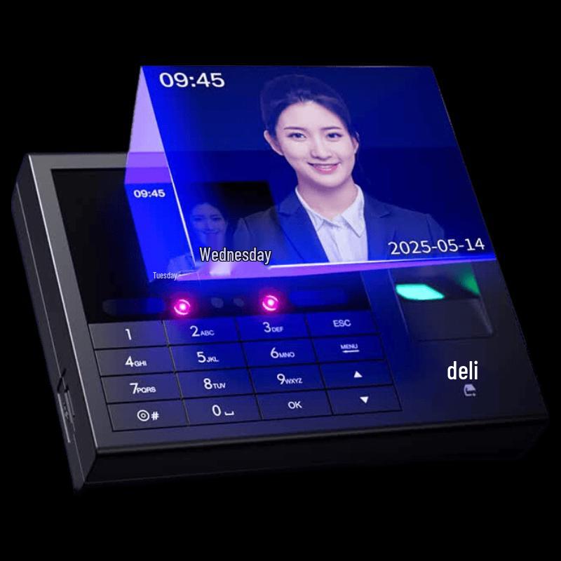 Deli 33868CPRO Multi-Biometric WiFi Time Clock CN plug (adapter included)