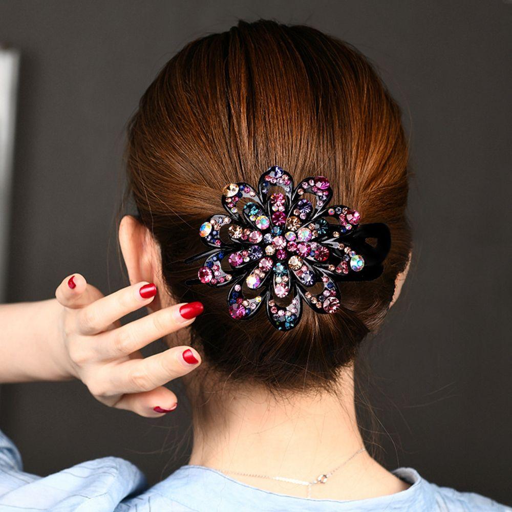 All-match Korean Style Hairpin Female Hair Accessories Rhinestone Duckbill Clip Flower Hair Clip