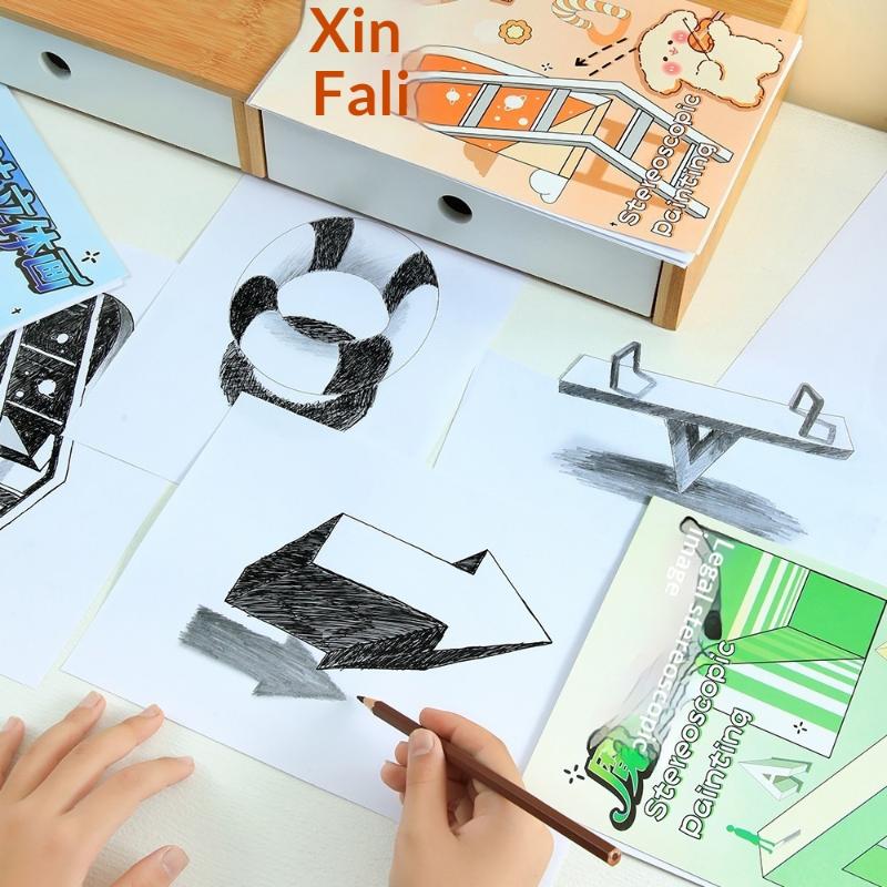 Magic 3D Stereo Art Sketch Pad 1/3Pcs Fun Educational Doodle Sketchbook for Kids Interactive Parent-Child Art Activity Time