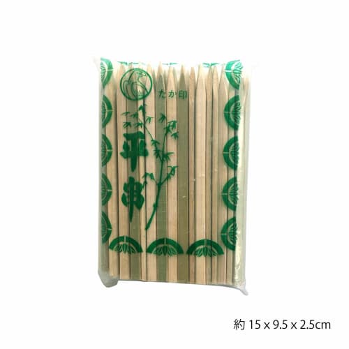 Yamashita Craft Flat Skewers, Regular Size, 15cm, 100 Skewers Per Bag, Product Code: 39217001