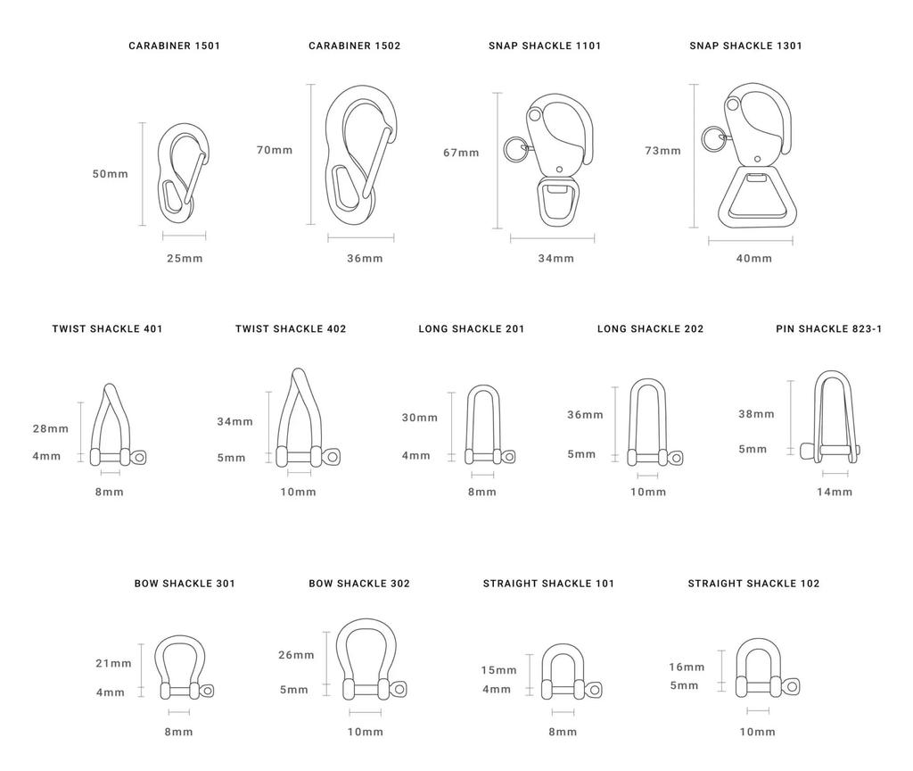 GLOMA Schäkel mit Schnappverschluss 1101