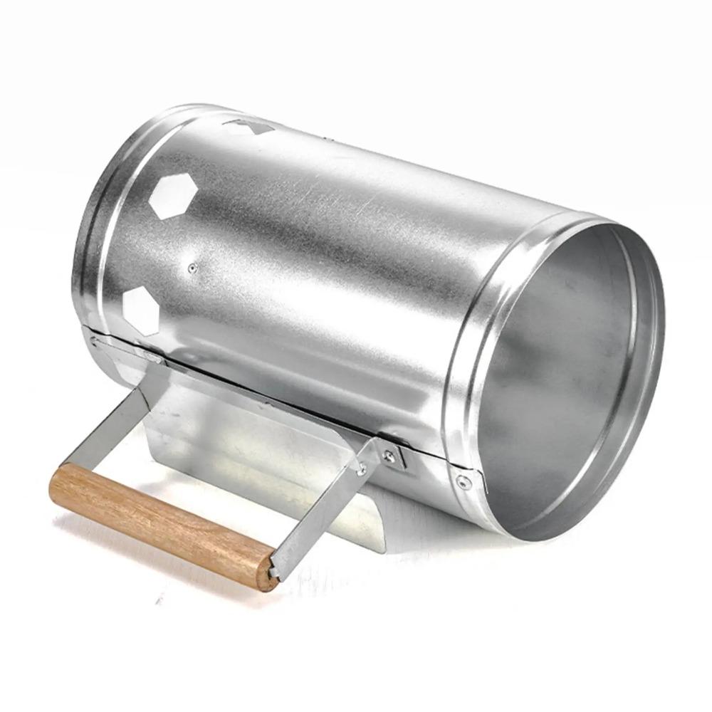 With Handle BBQ Carbon Barrel Stainless Steel Charcoal Bucket Grilling
