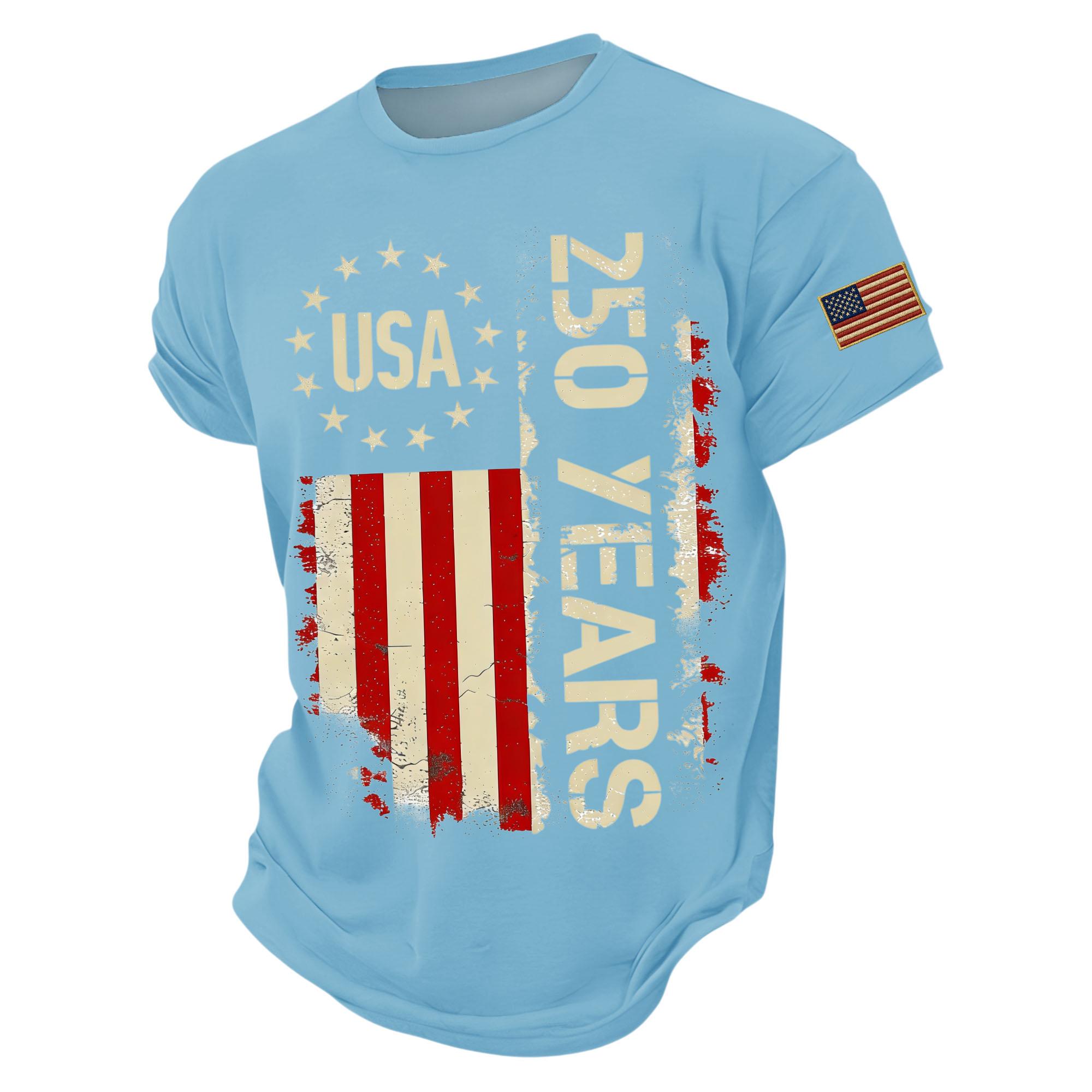 Shirts for Men 250 Anniversary USA Shirt Shirt Patriotic Shirts for Men USA 250th Anniversary Shirt XXXXL