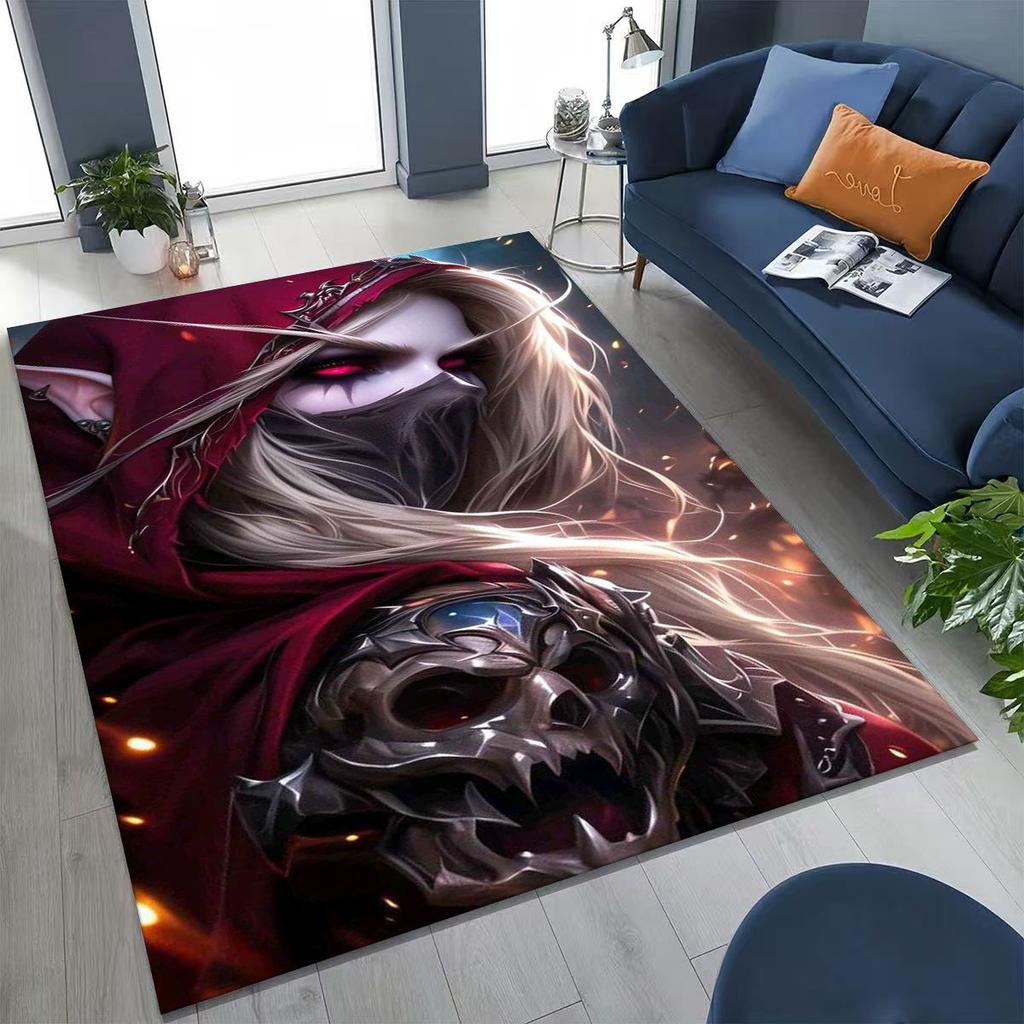 WOW World of Warcraft Arthas Demon Illidan Sylvanas Rug for Bedroom Living Room Sofa Home Doormat Decor, Kids Non-slip Floor Mat